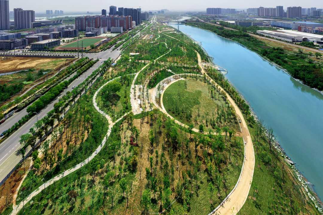 黃岡市三臺河綠化景觀主體工程順利完工，城市生態(tài)建設邁上新臺階